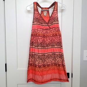 Mudd sz M t-back sleeveless coral print midi dress.